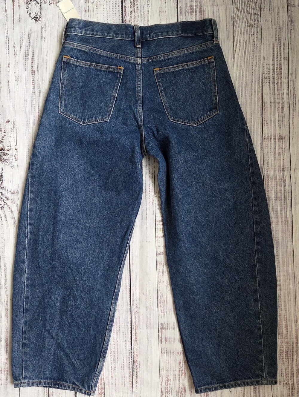Abercrombie & Fitch Mid Rise Barrel Jean Heavyweight Rigid Dark Wash 28 NEW - Picture 10 of 10